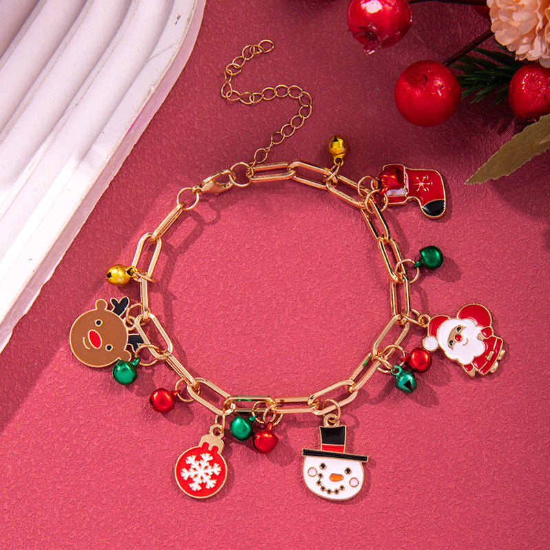 Creative Christmas Metal Chain Bracelet For Women Men Santa Claus Christmas Tree Snowflake Snowman Pearl Bangles New Year Gifts Creative Christmas Metal Chain Bracelet For Women Men Santa Claus Christmas Tree Snowflake Snowman Pearl Bangles New Year Gifts